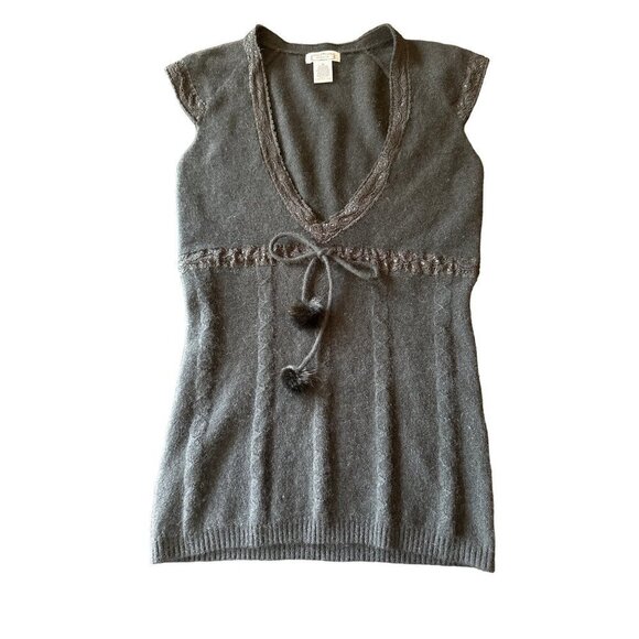 Aprorism Black Angora Wool Blend Knit Sweater Vest Size Medium - Picture 1 of 5
